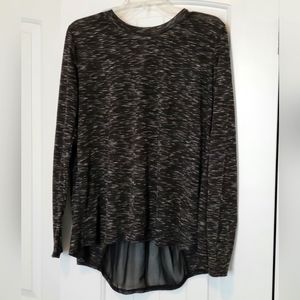 Mesh back panel long-sleeved shirt